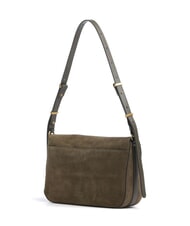 PINKO LOVE SATCHEL Borsa a spalla, in pelle suede verde oliva  scuro-antique gol - Borse Donna - 3
