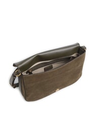 PINKO LOVE SATCHEL Borsa a spalla, in pelle suede verde oliva  scuro-antique gol - Borse Donna - 4