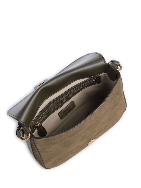 LOVE SATCHEL Mini Bag a tracolla, in pelle verde oliva  scuro-antique gol - Borse Donna