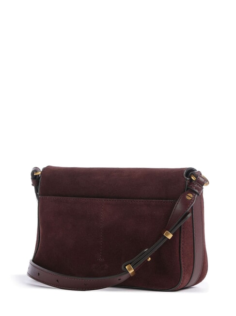 LOVE SATCHEL Mini Bag a tracolla, in pelle borgogna-antique gold - Borse Donna