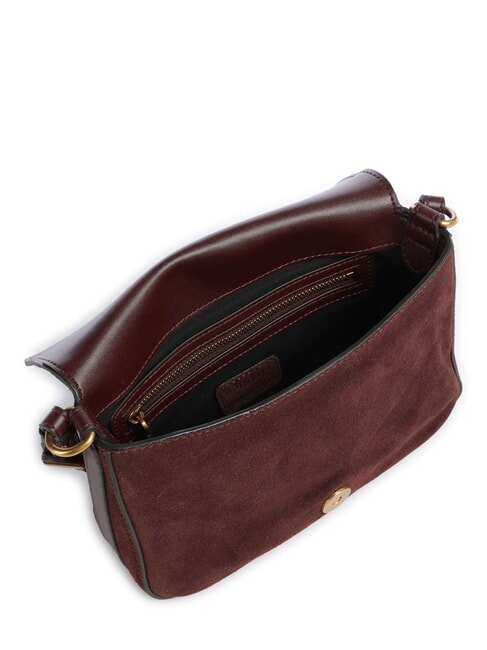 LOVE SATCHEL Mini Bag a tracolla, in pelle borgogna-antique gold - Borse Donna