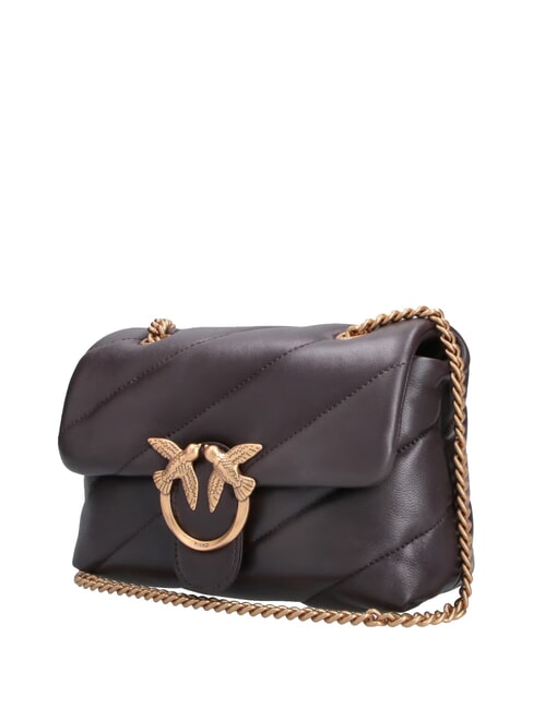 MINI LOVE BAG Borsa in nappa marrone marasca-antique gold - Borse Donna