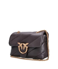 PINKO MINI LOVE BAG Borsa in nappa marrone marasca-antique gold - Borse Donna - 2