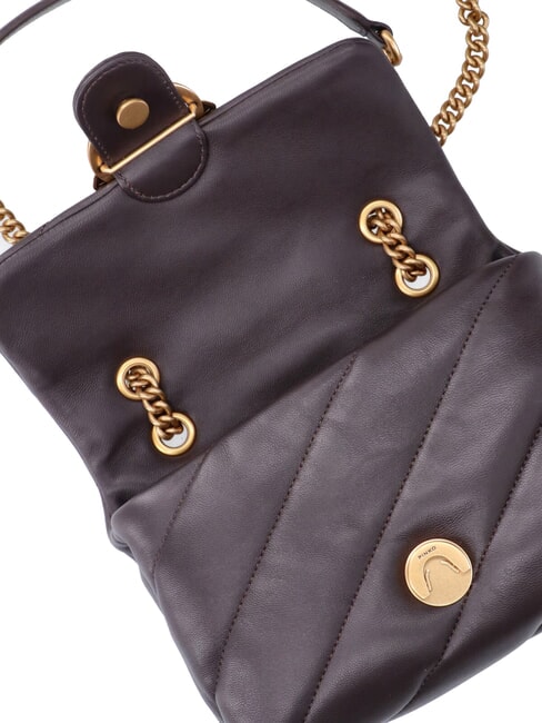 MINI LOVE BAG Borsa in nappa marrone marasca-antique gold - Borse Donna