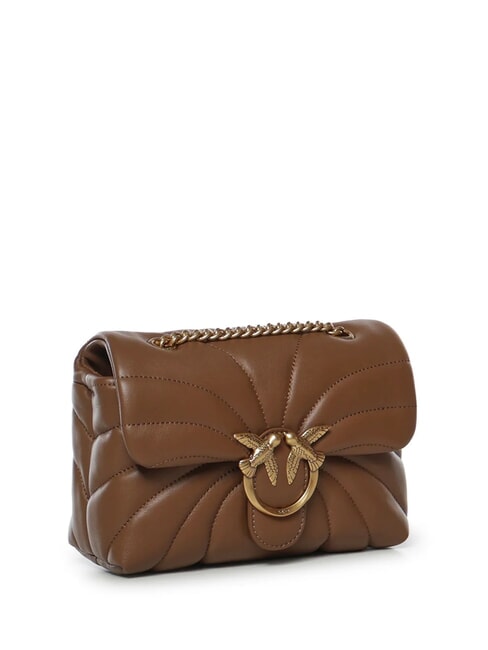 LOVE PUFF MINI Borsa tracolla mini in nappa marrone cognac-antique gold - Borse Donna