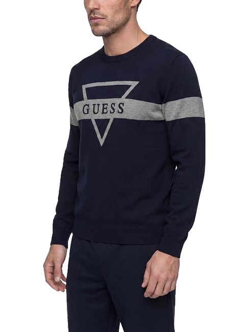 MARK LOGO JACQUARD Maglia con logo triangolare smartblue - Maglie Uomo