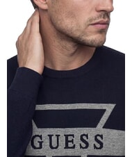 GUESS MARK LOGO JACQUARD Maglia con logo triangolare smartblue - Maglie Uomo - 4