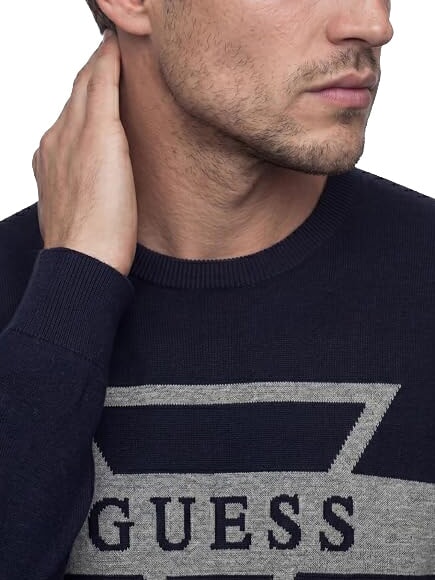 MARK LOGO JACQUARD Maglia con logo triangolare smartblue - Maglie Uomo