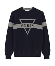 GUESS MARK LOGO JACQUARD Maglia con logo triangolare smartblue - Maglie Uomo - 5