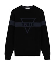 GUESS MARK LOGO JACQUARD Maglia con logo triangolare jetbla - Maglie Uomo - 5