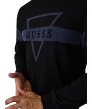 GUESS MARK LOGO JACQUARD Maglia con logo triangolare jetbla - Maglie Uomo - 3