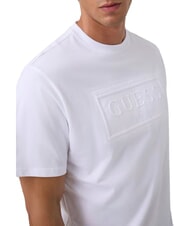GUESS BOX LOGO EMBOSSED T-shirt con logo ricamato purwhite - T-shirt Uomo - 3