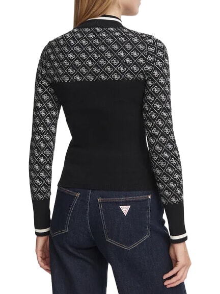 MOCK NECK AUBREY 4G Maglione slim fit black muted stone co - Maglie Donna