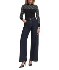 GUESS MOCK NECK AUBREY 4G Maglione slim fit black muted stone co - Maglie Donna - 4