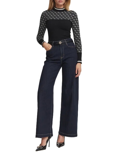 MOCK NECK AUBREY 4G Maglione slim fit black muted stone co - Maglie Donna