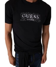 GUESS BOX LORO ROPES Maglietta con logo appuntato jetbla - T-shirt Uomo - 4