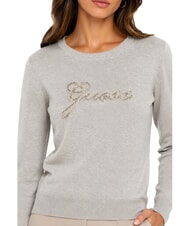 GUESS GEORGIA LOGO Maglia a manica lunga light melange grey m - Maglie Donna - 3