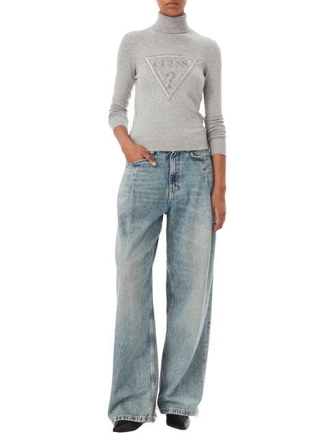HALLIE TRIANGLE Maglia collo alto, manica lunga light melange grey m - Maglie Donna