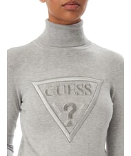 GUESS HALLIE TRIANGLE Maglia collo alto, manica lunga light melange grey m - Maglie Donna - 4