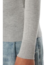 GUESS HALLIE TRIANGLE Maglia collo alto, manica lunga light melange grey m - Maglie Donna - 5