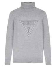 GUESS HALLIE TRIANGLE Maglia collo alto, manica lunga light melange grey m - Maglie Donna - 6