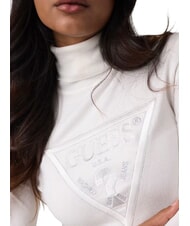 GUESS HALLIE TRIANGLE Maglia collo alto, manica lunga cremwhi - Maglie Donna - 4