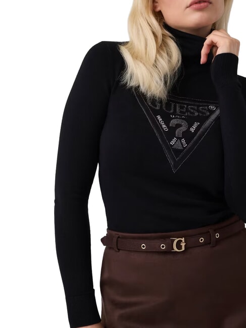 HALLIE TRIANGLE Maglia collo alto, manica lunga jetbla - Maglie Donna