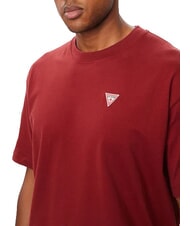 GUESS JEANS MINI TRIANGLE Maglietta in cotone vineyard red - T-shirt Uomo - 3