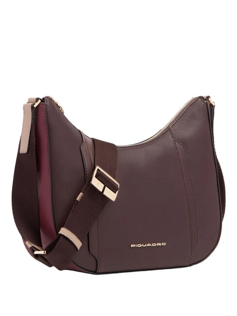 CIRCLE Borsa a tracolla, in pelle bordeaux/rosa - Borse Donna
