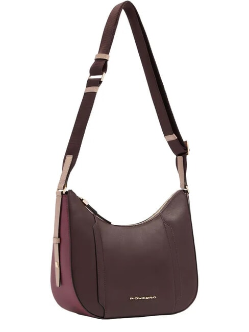 CIRCLE Borsa a tracolla, in pelle bordeaux/rosa - Borse Donna