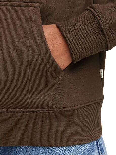 REGULAR MINI Felpa con cappuccio e zip dark coffee - Felpe Donna