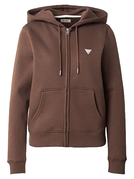 REGULAR MINI Felpa con cappuccio e zip dark coffee - Felpe Donna
