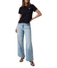 GUESS JEANS TRIANGLE Maglietta in cotone jetbla - T-shirt e Top Donna - 3