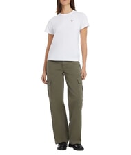 GUESS JEANS TRIANGLE Maglietta in cotone purwhite - T-shirt e Top Donna - 5