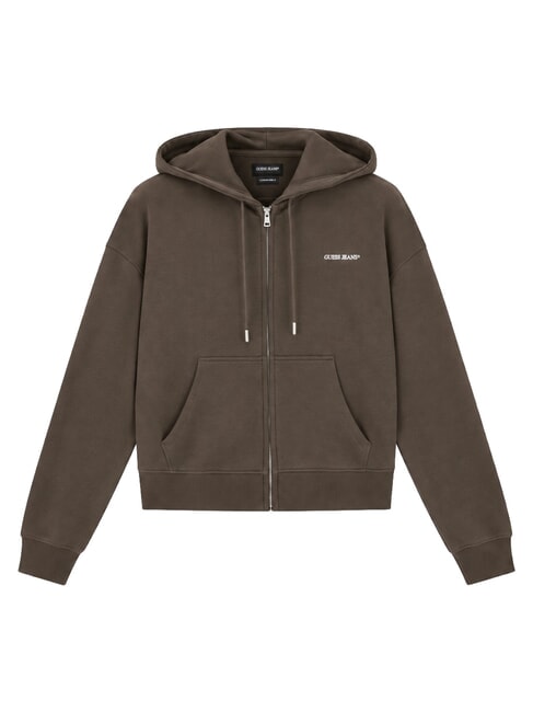 EMBRO Felpa con cappuccio e zip dark coffee - Felpe Donna