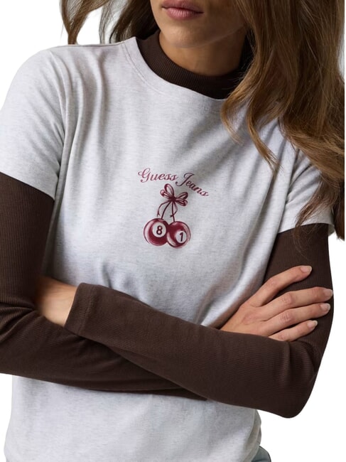CHERRY REGULAR T-shirt a maniche corte gj lt grey heather - T-shirt e Top Donna