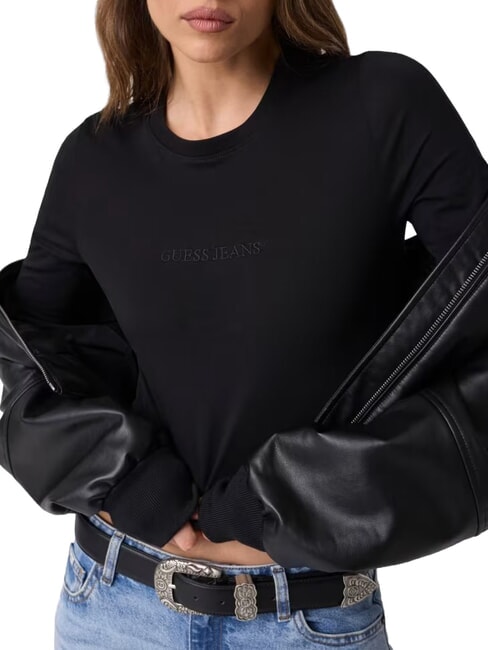 SLIM LOGO EMBOSSED T-shirt a manica lunga jetbla - Felpe Uomo