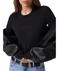 GUESS JEANS SLIM LOGO EMBOSSED T-shirt a manica lunga jetbla - Felpe Uomo - 5
