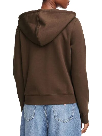REGULAR MINI Felpa con cappuccio e zip dark coffee - Felpe Donna