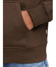 GUESS JEANS REGULAR MINI Felpa con cappuccio e zip dark coffee - Felpe Donna - 4