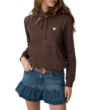 GUESS JEANS REGULAR MINI Felpa con cappuccio dark coffee - Felpe Donna - 6