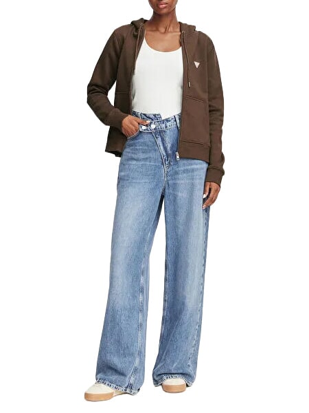 REGULAR MINI Felpa con cappuccio e zip dark coffee - Felpe Donna