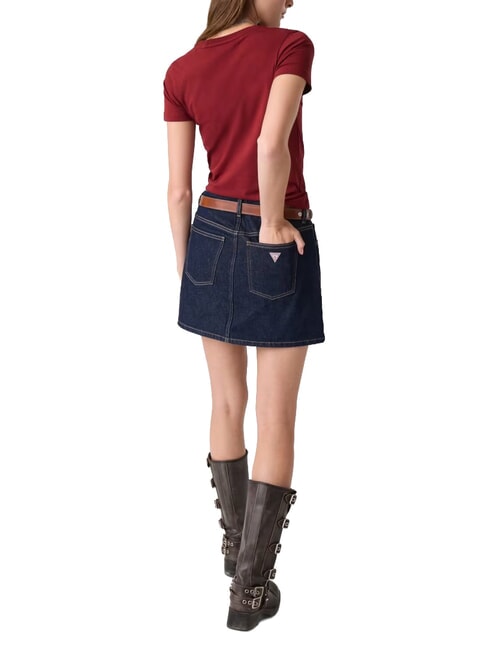 SLIM LOGO T-shirt stretch slim fit vineyard red - T-shirt e Top Donna