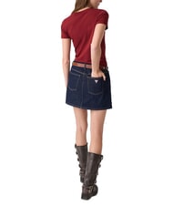 GUESS JEANS SLIM LOGO T-shirt stretch slim fit vineyard red - T-shirt e Top Donna - 2