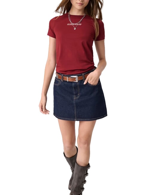 SLIM LOGO T-shirt stretch slim fit vineyard red - T-shirt e Top Donna