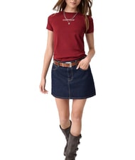 GUESS JEANS SLIM LOGO T-shirt stretch slim fit vineyard red - T-shirt e Top Donna - 3
