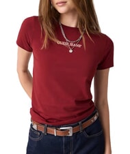 GUESS JEANS SLIM LOGO T-shirt stretch slim fit vineyard red - T-shirt e Top Donna - 4
