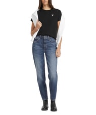 GUESS JEANS TRIANGLE Maglietta in cotone jetbla - T-shirt e Top Donna - 6