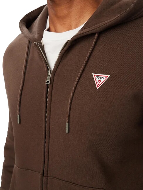 SLIM MINI Felpa con zip e cappuccio dark coffee - Felpe Uomo