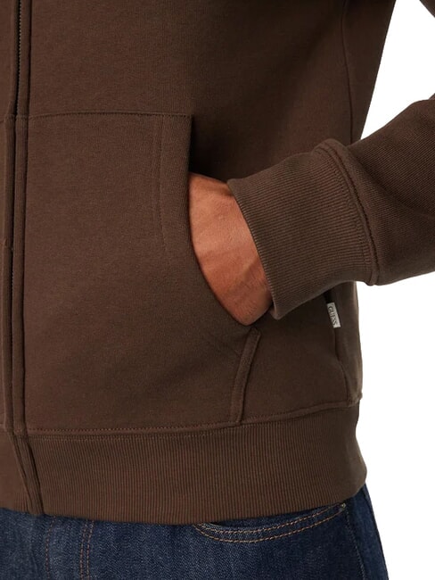 SLIM MINI Felpa con zip e cappuccio dark coffee - Felpe Uomo